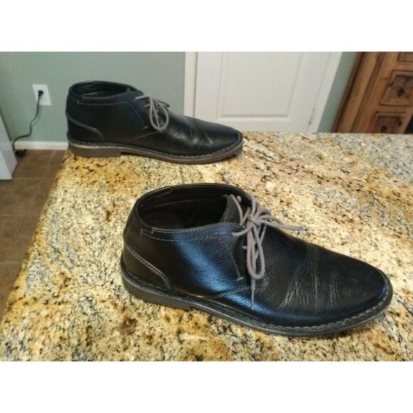 Reaction Kenneth Cole Desert Sun Black Pebbled Leather Mens Size 9 M - Picture 5 of 11